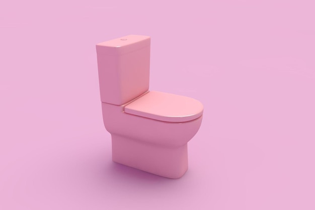 Pink ceramic toilet