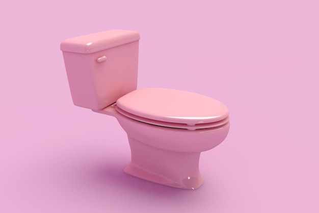 Photo pink ceramic toilet