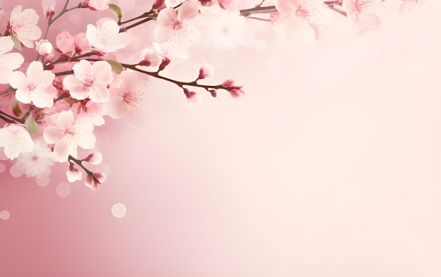 Photo pink cherry blossom background spring season