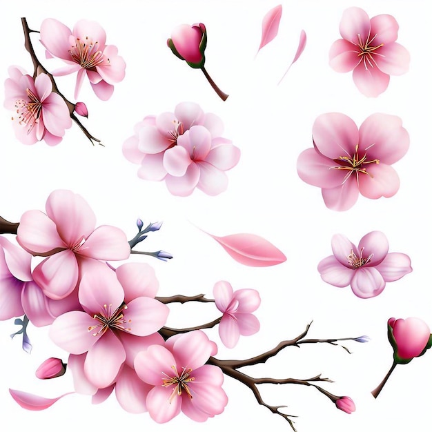 Pink cherry blossom background