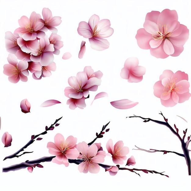 Pink cherry blossom background
