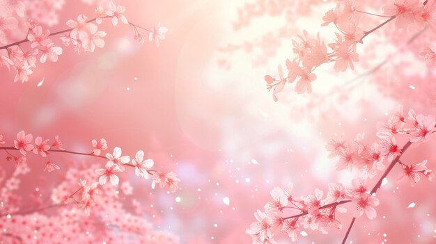 Photo pink cherry blossom background