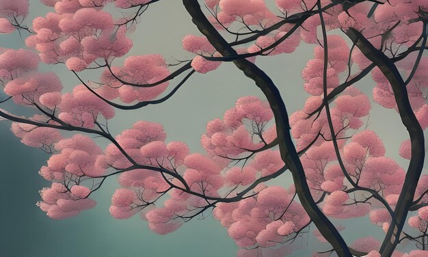 Photo pink cherry blossom in spring time