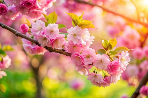 Foto fiore di ciliegio rosa in primavera