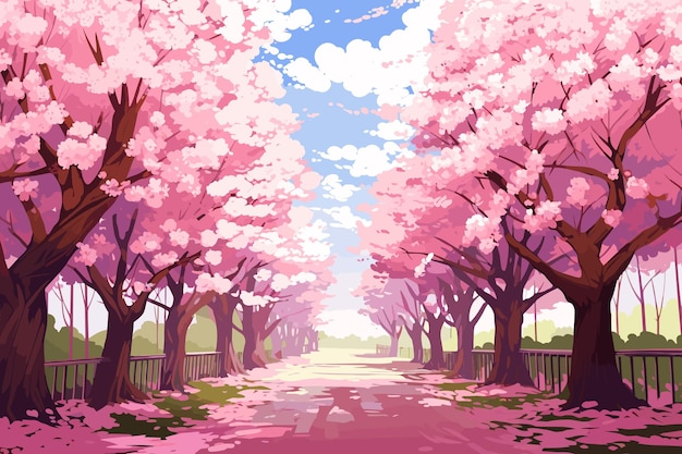 cherry blossom tree anime wallpaper