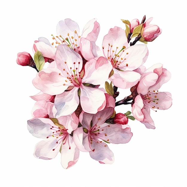 A pink cherry blossom with the word cherry on the bottom.