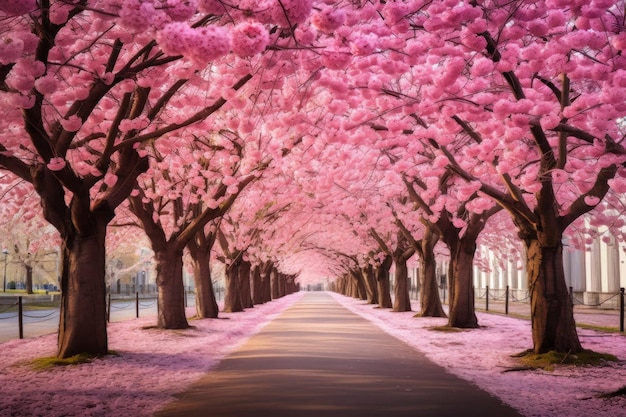 春のピンクの生活に満開のピンクの桜