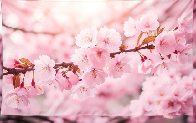 ピンクの桜の花は春にく