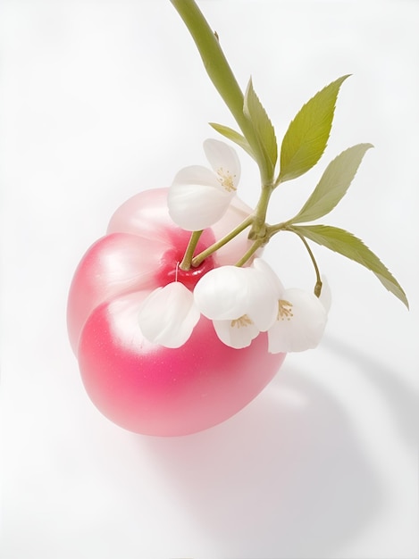 白地にピンクの桜