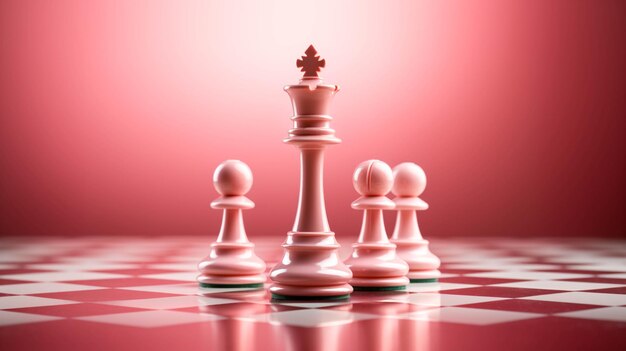 A pink chess piece in a pink background