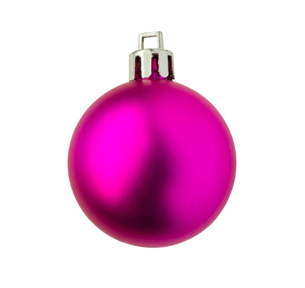 Pink Christmas ball isolated on white background