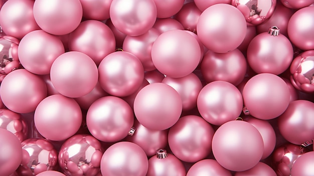 Pink Christmas balls background