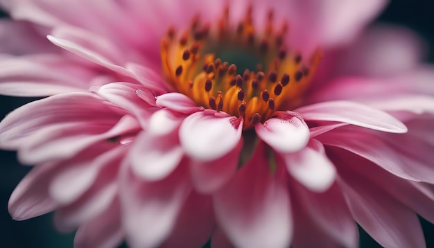 ピンクのクリスアンテム花 マクロクロアウト 柔らかいフォーカス
