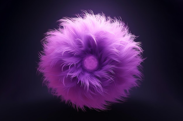 A pink circular wreath fur generative ai