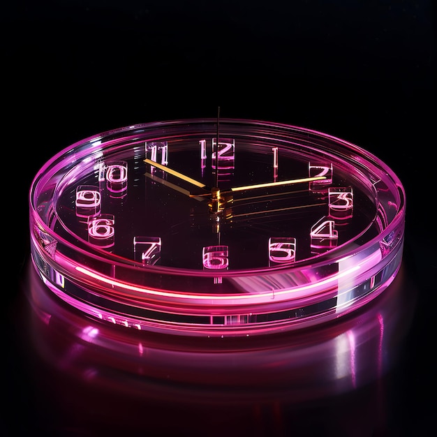 Photo a pink clock with the numbers 6 and 8 on it