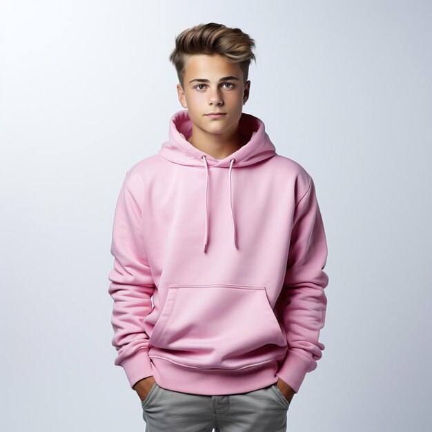 Photo pink clothes teenager on white background isolated high q