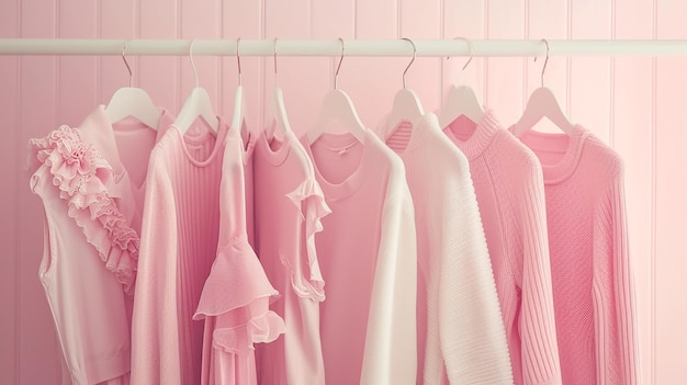 Pink clothing hanger rack