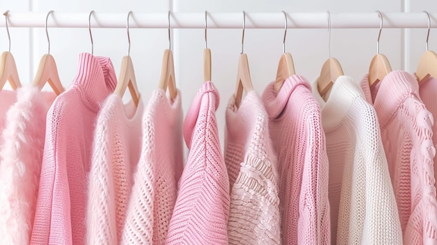 Pink clothing hanger rack