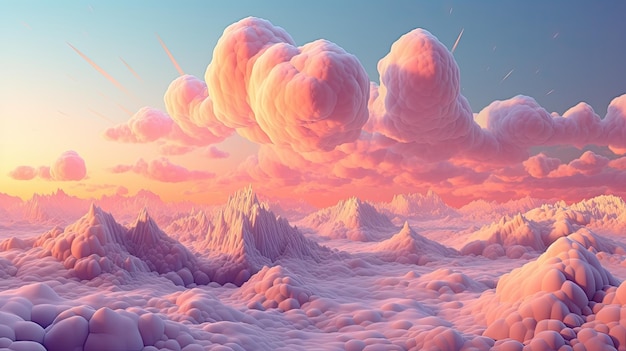 pink clouds abstract background