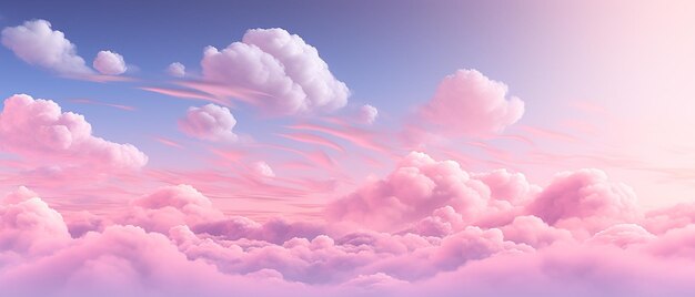 Pink clouds cartoon render