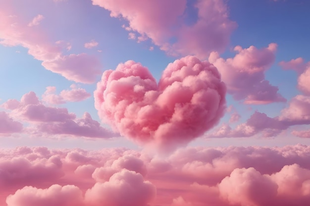 Pink Clouds Heart Background Clouds Heart Background ai generated