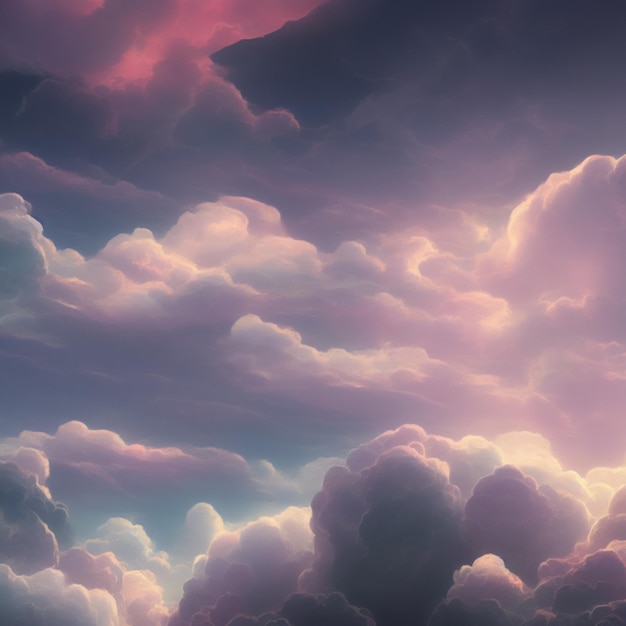 Pink Clouds Heaven Pluizige etherische texturen voor een hemels droomlandschap