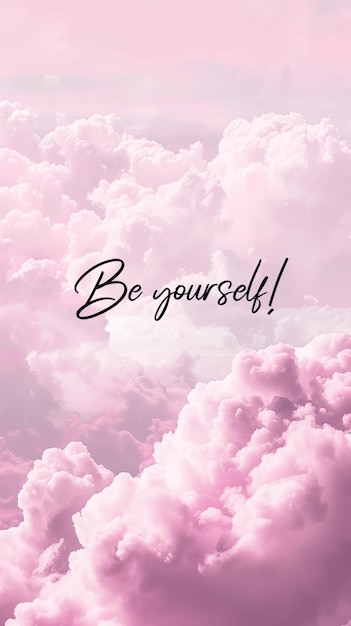 Photo pink clouds motivational background