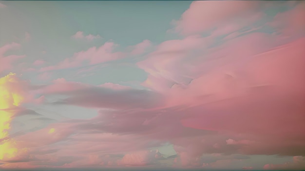 空にピンクの雲