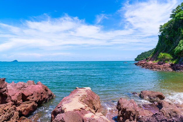 The pink coast or lan him chomphu at chanthaburi in thailand