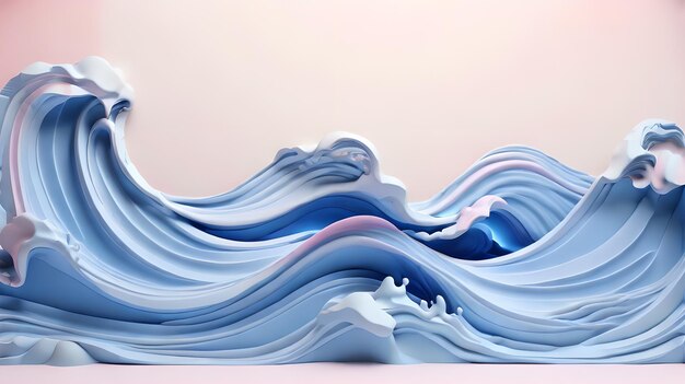 pink color 3d sea wave water landscape background wallpaper