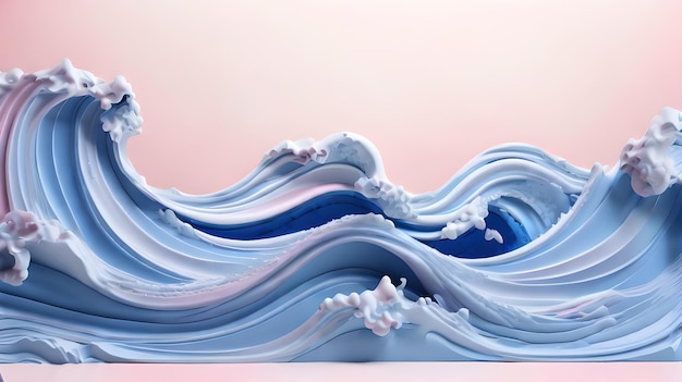 pink color 3d sea wave water landscape background wallpaper