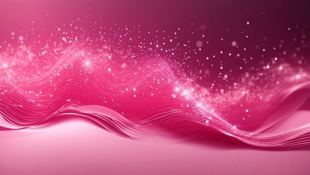 Pink color abstract particles wave background design wallpaper generated by AI