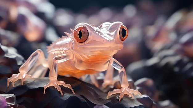 Pink color frog made with Glass Art