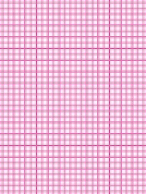 Pink color graph paper over white background