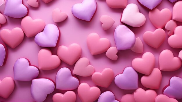 Pink Color Hearts as a background