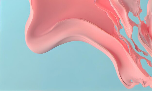 Pink color paint with pastel blue background generative AI