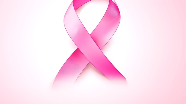 Pink color ribbon cross breast cancer day