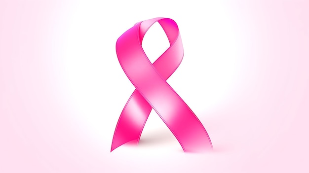 Pink color ribbon cross breast cancer day