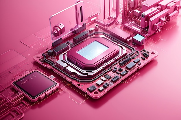 Pink color technology wallpaper generative ai