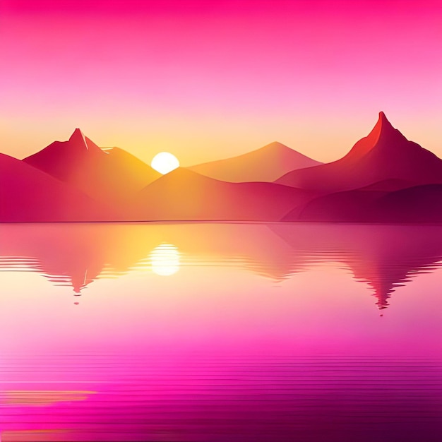 Pink colorful abstract ai generated 3d background