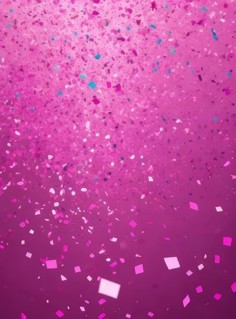 Pink confetti flying in air