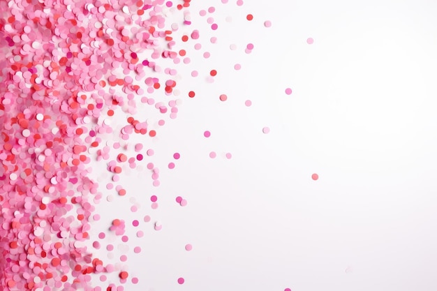 白地にピンクの紙吹雪 ピンクの背景 休日の背景