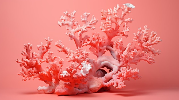 Photo pink corals on a pink background