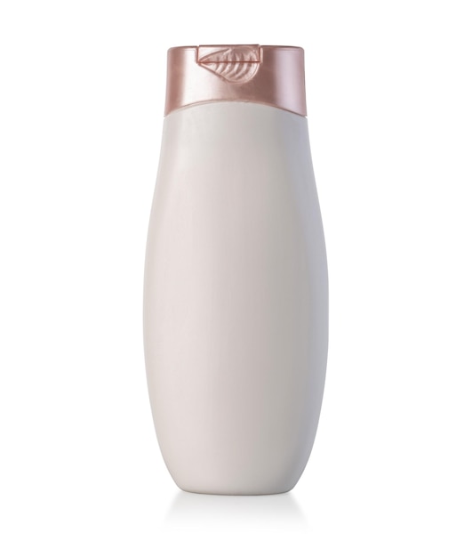 Pink cosmetic bottle isolated