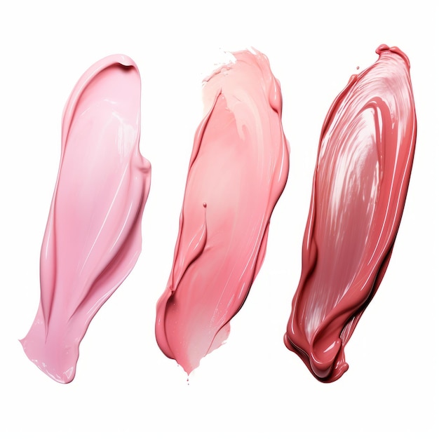 Photo pink cosmetics lipstick smear cream makeup texture