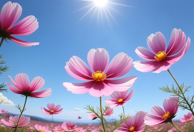 pink cosmos flower garden