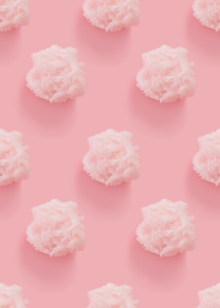 pink cotton candy seamless pattern on pink background