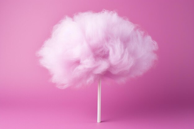 Photo pink cotton candy on a stick