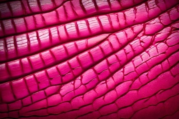 Premium AI Image  Pink crocodile skin macro texture
