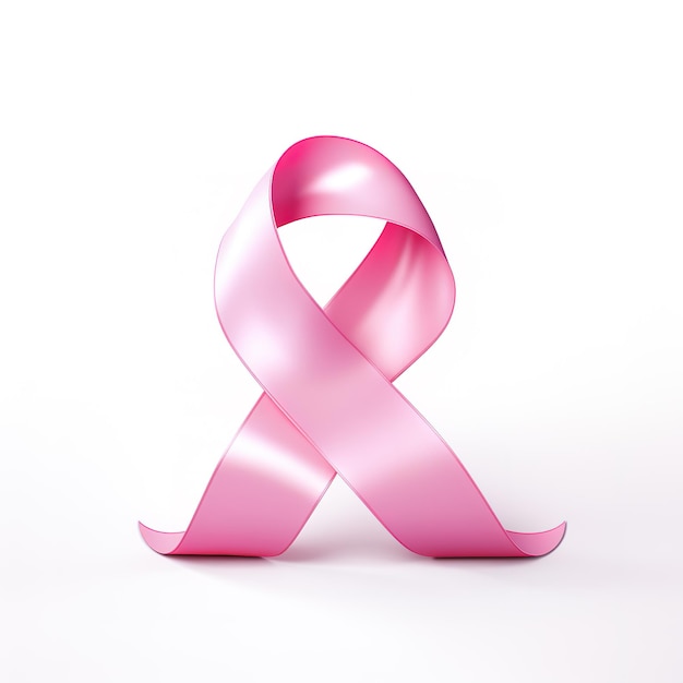 Pink crossed 3d ribbon on a white background breast cancer